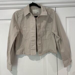 WIlfred Free Aritzia Sabrina Jacket - Cotton Cropped - Size XS - Beige - EUC